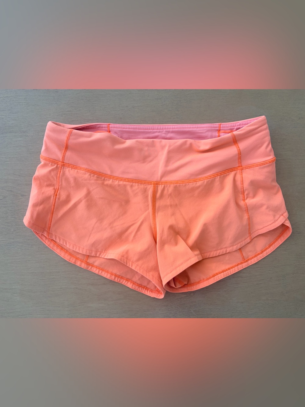 lululemon athletica Coral Peach Running Shorts